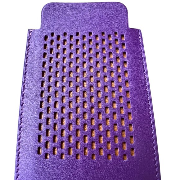 Hermes Swift Chevre Calfskin Leather Violette Credit Card Drivers License Wallet - Picture 5 of 9